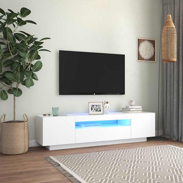 vidaXL telerialus LED-tuledega, valge, 160 x 35 x 40 cm