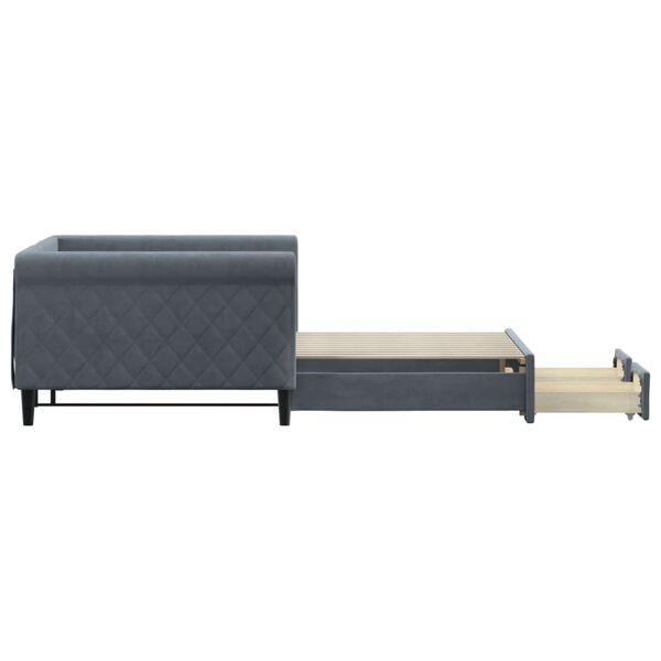 vidaXL diivanvoodi v&auml;ljat&otilde;mmatav ja sahtlitega madratsita, 100x200 cm