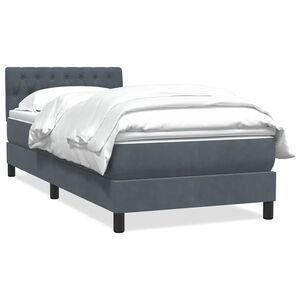 vidaXL Box Vedruvoodi madratsiga Tumehall 80x210 cm samet