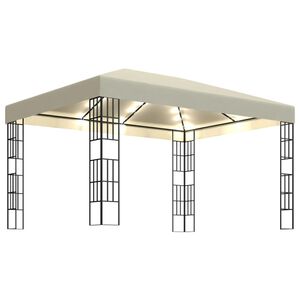 vidaXL varjualune, LED-n&ouml;&ouml;rvalgustitega, 3 x 4 m, kreemjas