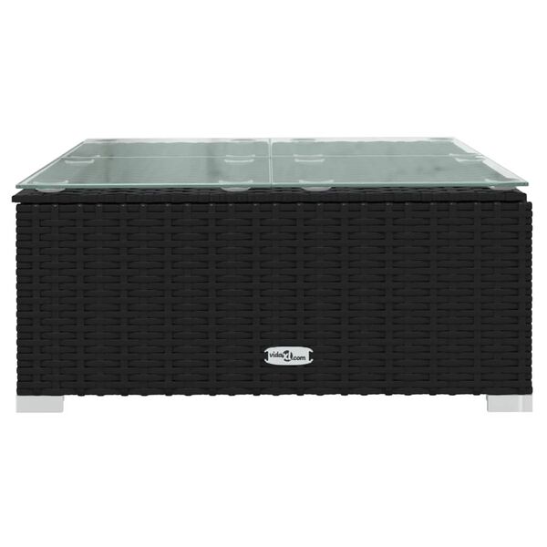 vidaXL aia kohvilaud, must, 60x60x30 cm, pol&uuml;rotang ja klaas