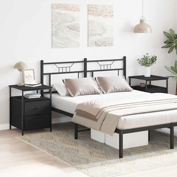 vidaXL &Ouml;&ouml;lambi kapp 2 pcs Must tamm 34 x 35,5 x 50 cm Tehispuit