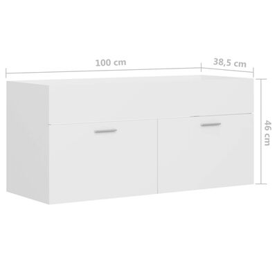 vidaXL valamukapp, valge, 100x38,5x46 cm, puitlaastplaat