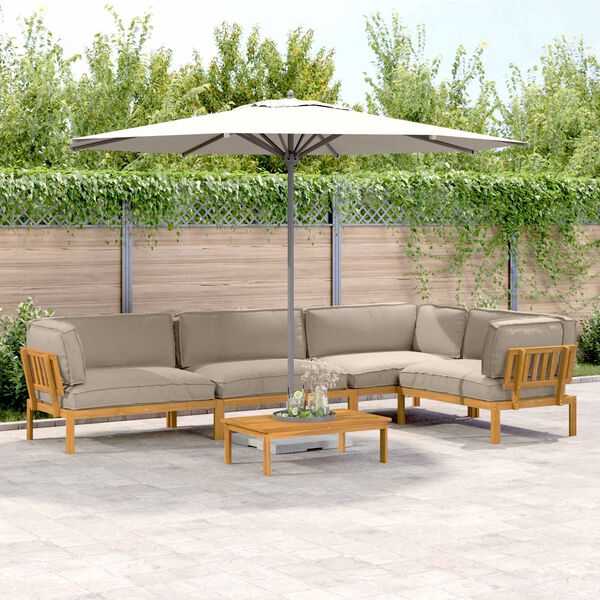 vidaXL Diivanikomplekt padjaga 5 pcs Pruunikashall Tugev akatsiapuu