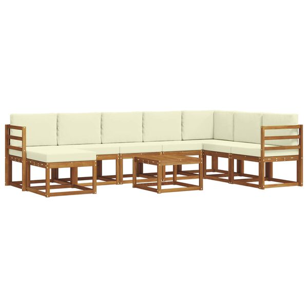 vidaXL V&auml;li diivanikomplekt padjaga 9 pcs Looduslik ja kreem