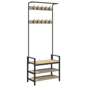 vidaXL Riidepuu riiuliga Muu Sonoma tamm 75 x 34 x 184 cm Tehispuit