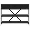 vidaXL Konsoollaud sahtliga riiuliga Must tamm 100 x 34,5 x 75 cm puit