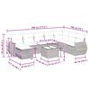 vidaXL 8-osaline aiadiivani komplekt patjadega, helehall, polürotang