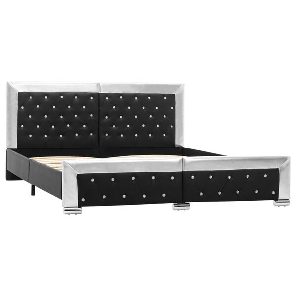 vidaXL voodiraam ilma madratsita, must, kunstnahast, 160 x 200 cm