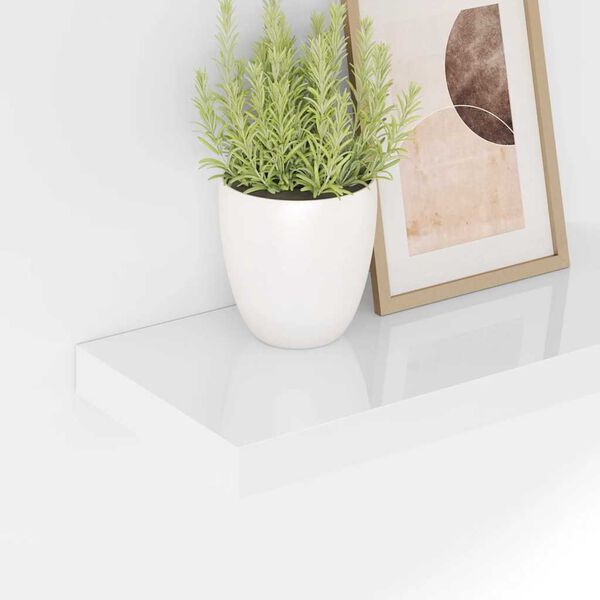 vidaXL seinariiulid, 4 tk, k&otilde;rgl&auml;ikega, valge, 50 x 23 x 3,8 cm MDF