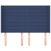 vidaXL voodipeats servadega, sinine, 147x16x118/128 cm, kangas