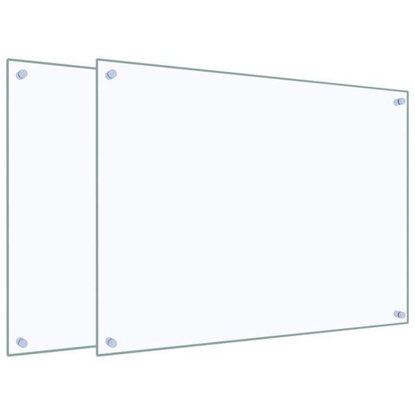 vidaXL köögi pritsmekaitsed 2 tk, läbipaistev, 80 x 60 cm, klaas