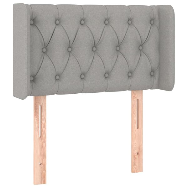 vidaXL voodipeats servadega, helehall, 83x16x78/88 cm, kangas