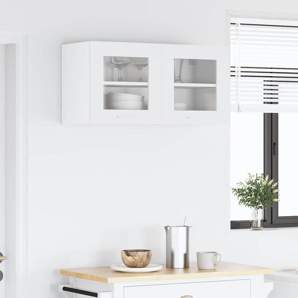 vidaXL Seinakapp ladustamisega uksega Valge 80 x 31 x 40 cm Tehispuit