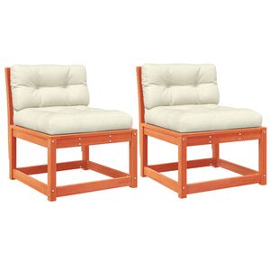 vidaXL aia jalapingid patjadega 2 tk, vahapruun, m&auml;nnipuit