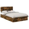 vidaXL Laos voodi peaga Suitsetatud tamm 120 x 200 cm Tehispuit