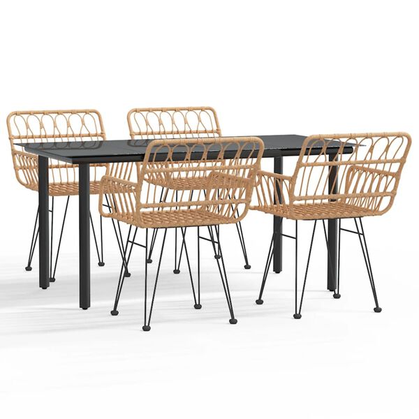 vidaXL 5-osaline aiamööbli komplekt, polürotang