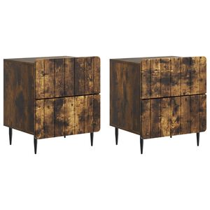 vidaXL &Ouml;&ouml;lambi kapp 2 pcs Suitsutatud tamm 43 x 34,5 x 49,5 cm