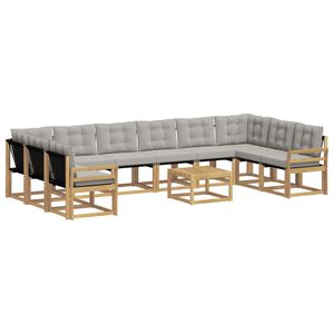 vidaXL V&auml;li diivanikomplekt padjaga 11 pcs Valge ja helehall