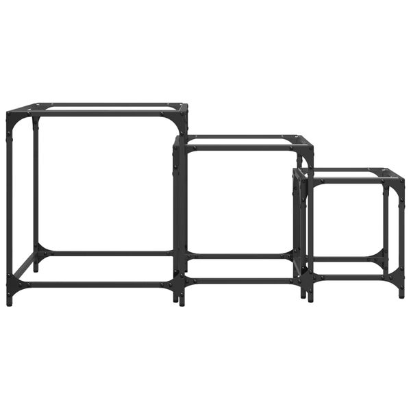 vidaXL &uuml;ksteise alla mahtuvad kohvilauad 3 tk, l&auml;bipaistev klaasplaat