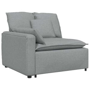 vidaXL mooduldiivani k&auml;etoe otsamoodul patjadega, helehall, 100 cm