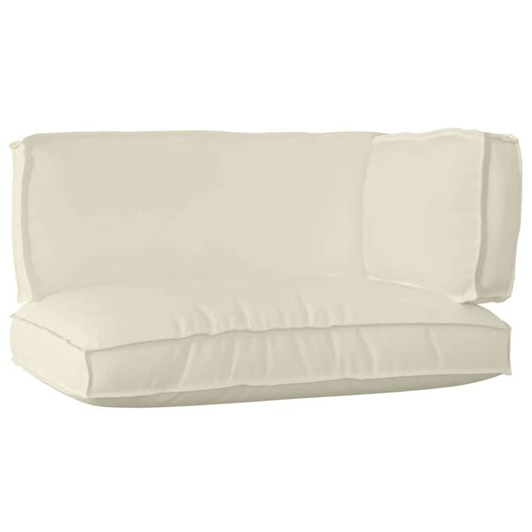 vidaXL Pallet padjakomplekt 3 pcs cream Oxfordi kangas