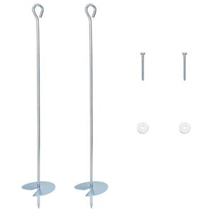 vidaXL Muldade ankurdus 2 pcs H&otilde;bedane &Oslash;10 x 60 cm