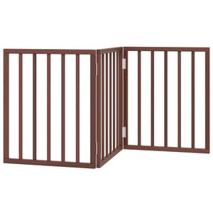 vidaXL kokkupandav koerav&auml;rav, 3 paneeli, pruun, 150 cm, paplipuit
