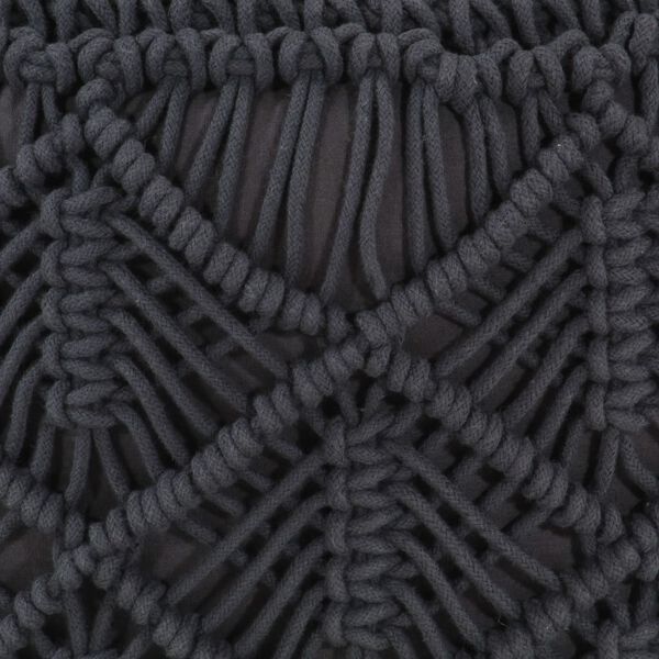 vidaXL makrameetehnikas k&auml;sitsi tehtud tumba antratsiit 45x30 puuvill