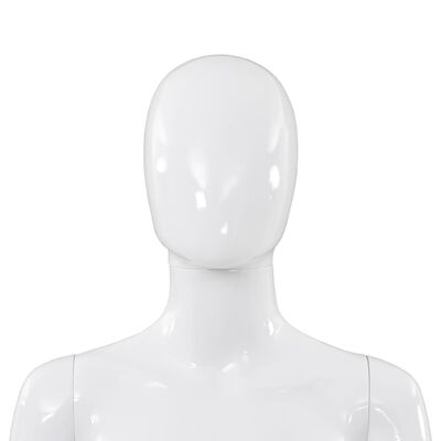 vidaXL täispikkuses naismannekeen klaasist alusel, läikiv valge 175 cm