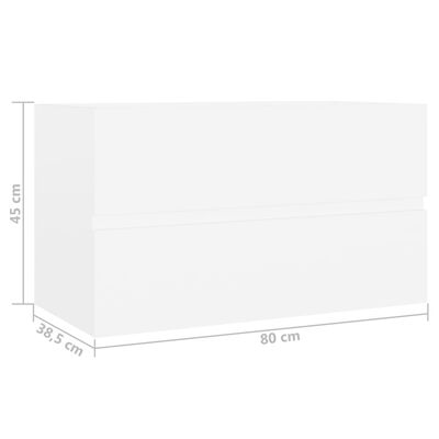 vidaXL valamukapp, valge, 80 x 38,5 x 45 cm, puitlaastplaat