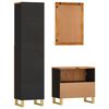 vidaXL 3-osaline vannitoakappide komplekt, pruun ja must, mangopuit