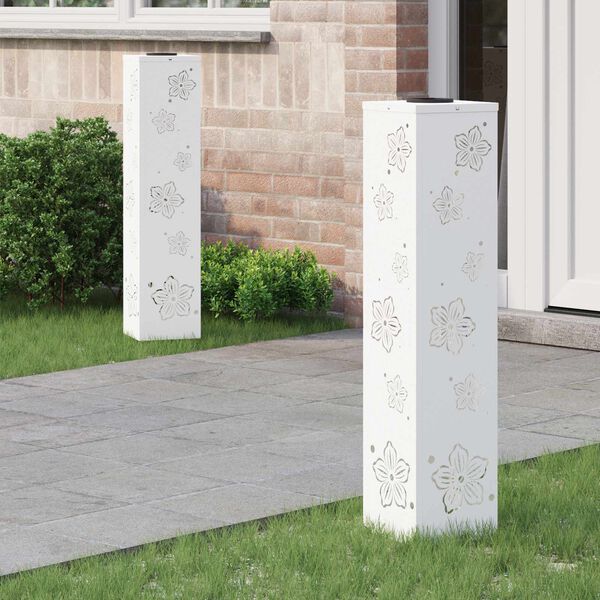 vidaXL P&auml;ikese LED k&auml;igutee tuli 2 pcs Valge K&uuml;lmvaltsitud teras