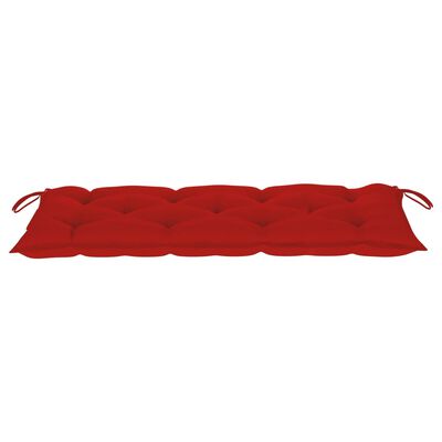 vidaXL aiapink punase padjaga, 120 cm, toekas tiikpuu