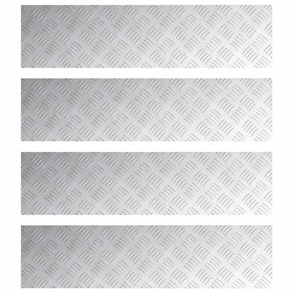 vidaXL Astme katte Ristk&uuml;lik 4 pcs H&otilde;bedane 100 x 25 cm Alumiinium