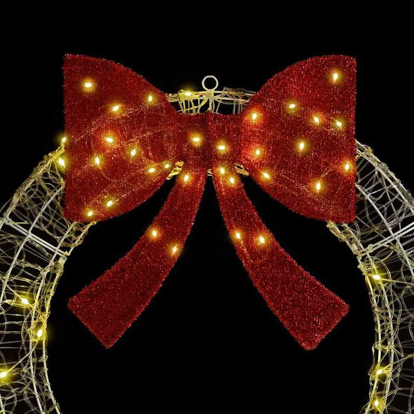 vidaXL Küünlapärg koos 60 LED-iga Soe valge 75 cm Akrüül