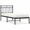 vidaXL metallist voodiraam peatsiga, must, 75x190 cm