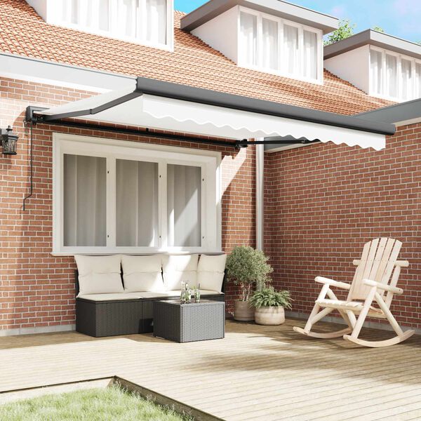 vidaXL Varikatus Valge 350 x 250 x 165 cm Pol&uuml;ester ja alumiinium