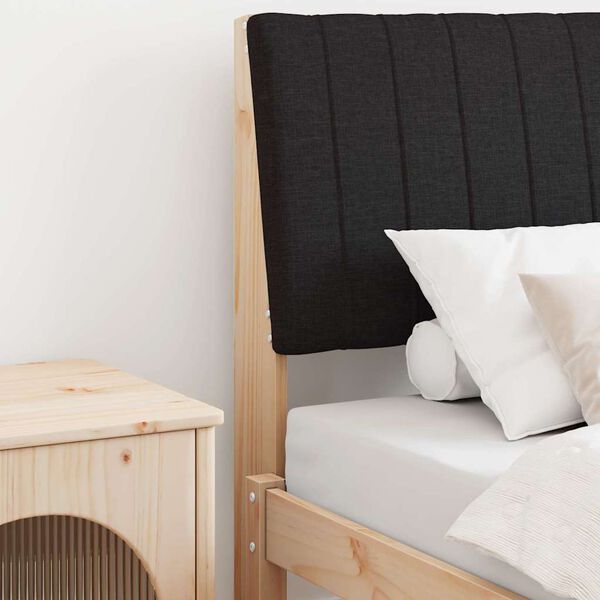 vidaXL Polsterdatud voodiots Must 75 cm Tahke m&auml;nd