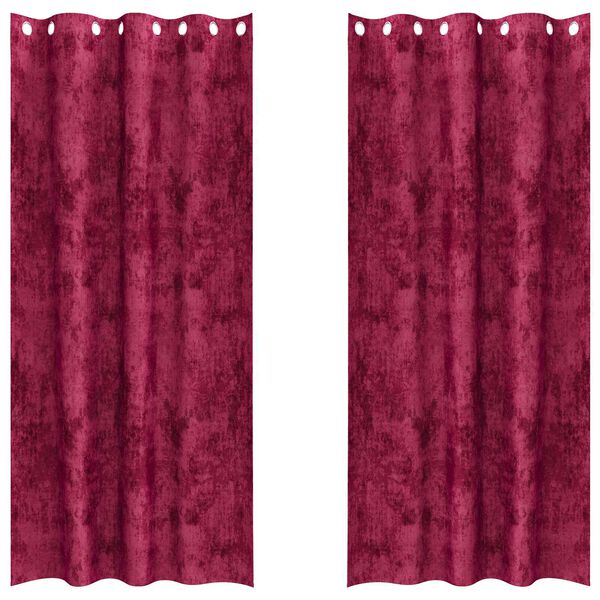 vidaXL Satiinist kardinad 2 pcs Veinpunane 260 x 140 cm Samet