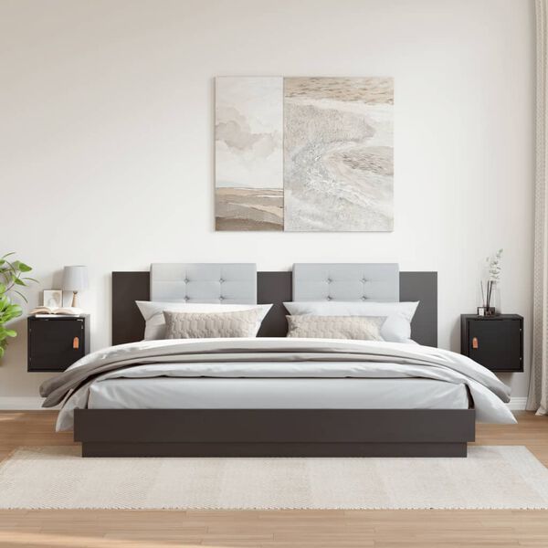 vidaXL seinakapid 2 tk, must, 31,5 x 30 x 30 cm, männipuit