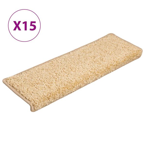 vidaXL trepimatid 15 tk 65 x 21 x 4 cm kreemjad ristk&uuml;likukujulised servad