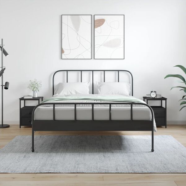 vidaXL &ouml;&ouml;kapid 2 tk, must, 34 x 35,5 x 50 cm, tehispuit