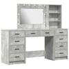 vidaXL Riietumislaud 3 pcs Betoonhall 78,5 x 41 x 135 cm Tehispuit