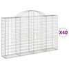 vidaXL kaarekujulised gabioonkorvid 40 tk, 200x30x120/140 cm, raud