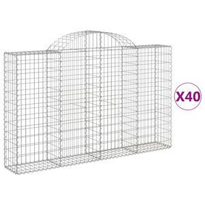 vidaXL kaarekujulised gabioonkorvid 40 tk, 200x30x120/140 cm, raud