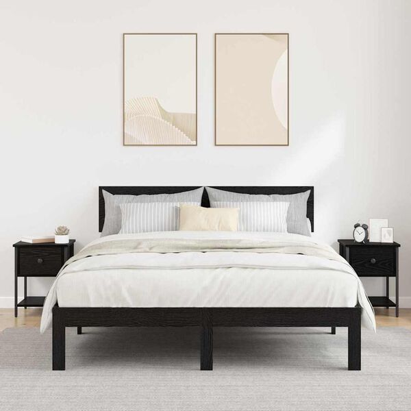 vidaXL &Ouml;&ouml;kapp sahtliga 2 pcs Must tamm 34 x 35,5 x 45 cm Tehispuit