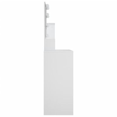 vidaXL tualettlaud LEDiga, valge, 86,5 x 35 x 136 cm