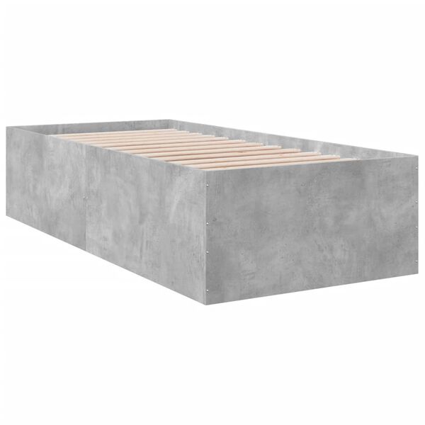 vidaXL voodiraam, betoonhall, 100 x 200 cm, tehispuit