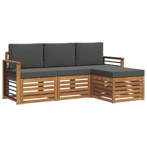 vidaXL V&auml;li diivanikomplekt padjaga 4 pcs Looduslik ja antriit